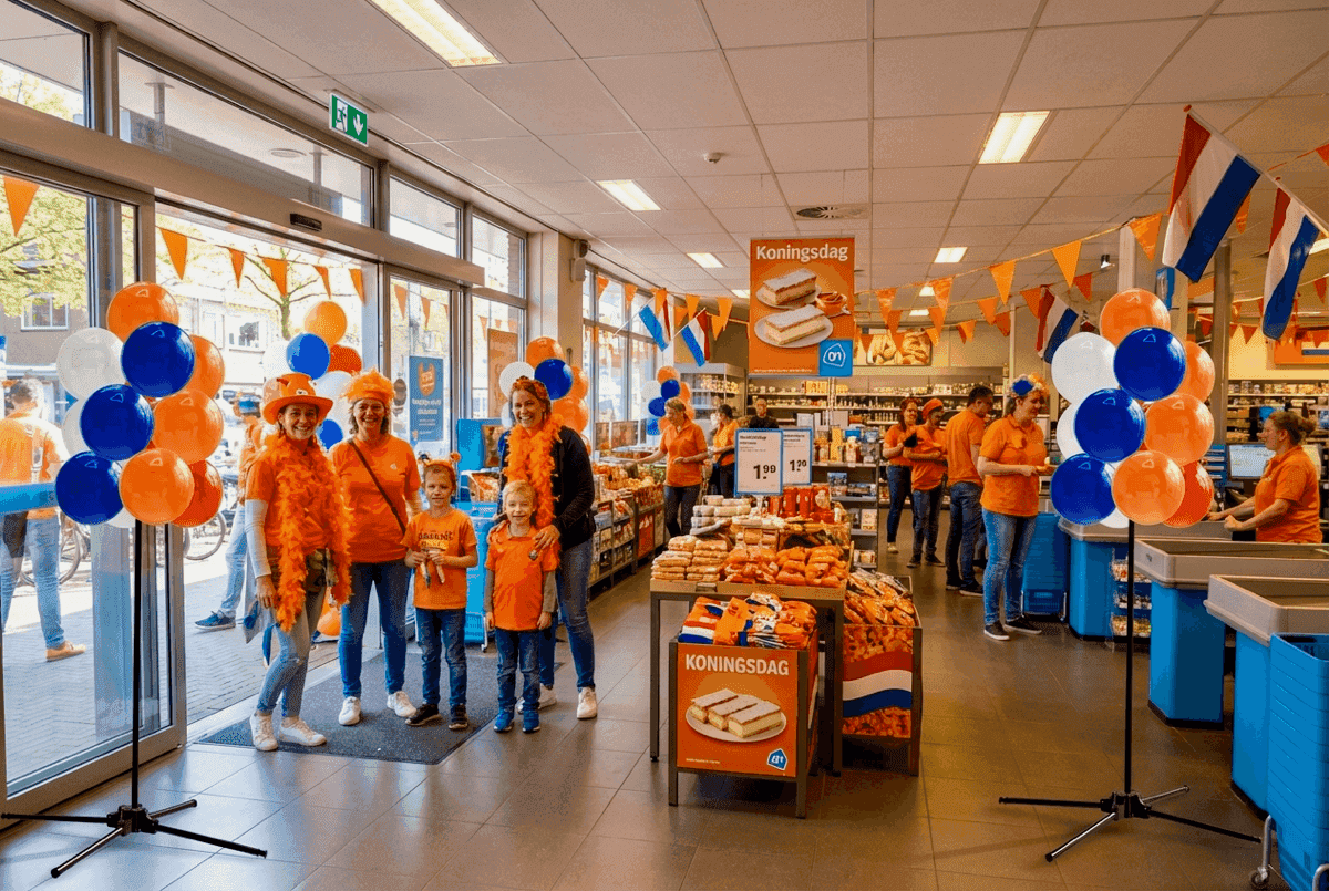 Oranje ballondecoratie voor Koningsdag viering