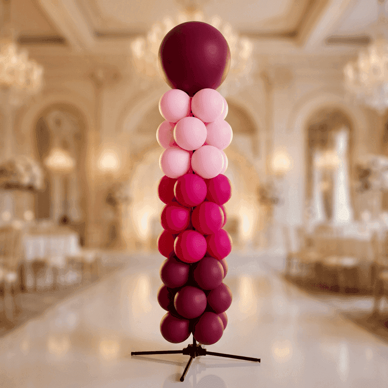 PilaMania ballonpilaar met grote topbal - medium configuratie