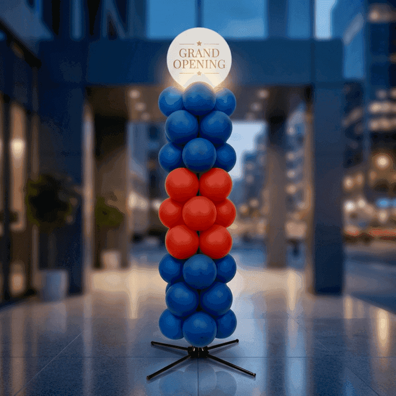 PilaMania ballonpilaar met reclamebord - premium configuratie