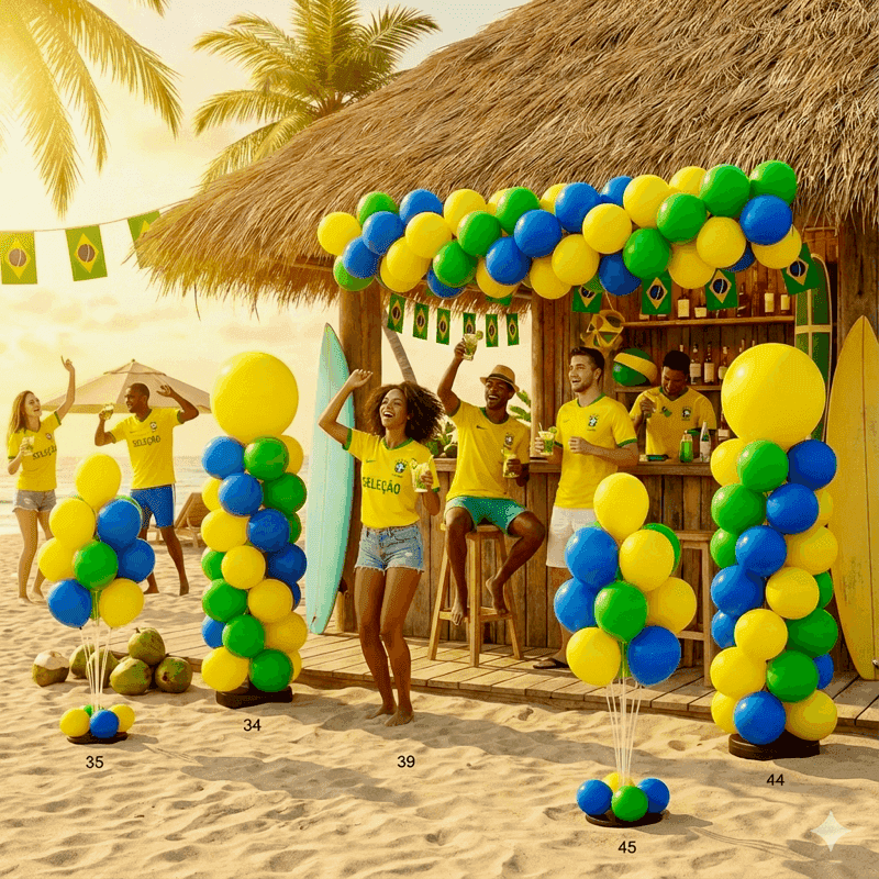 Close-up van perfect opgestelde ballondecoratie