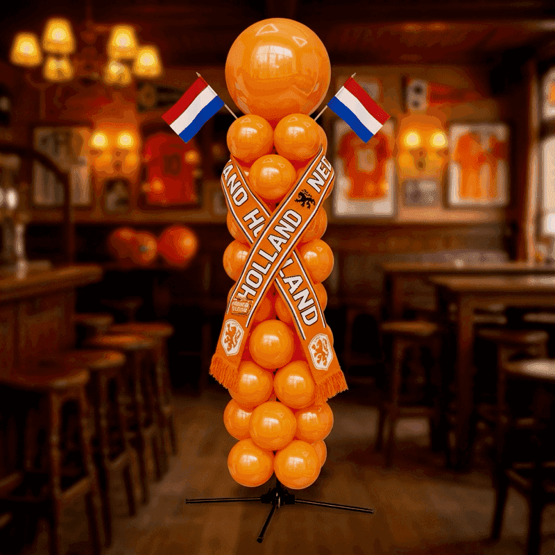 Ballonpilaren in clubkleuren met sjaal-effect