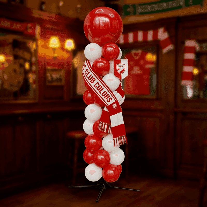 Ballonpilaren in specifieke clubkleuren