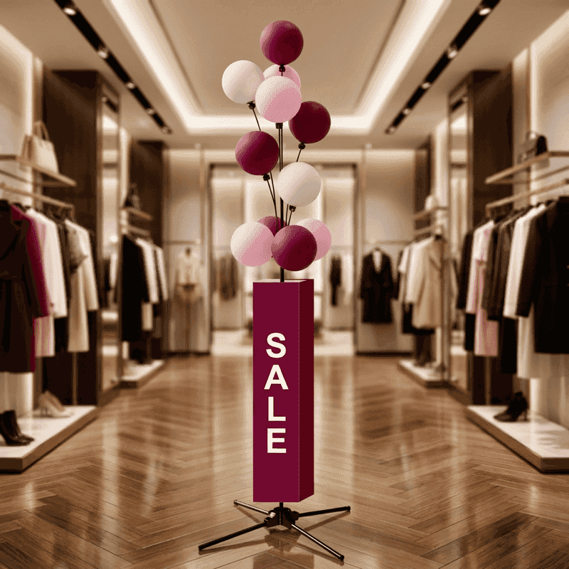 PilaMania ballon signagedisplay - met polecover configuratie