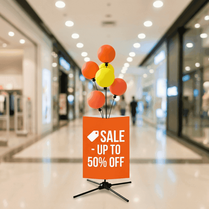 PilaMania ballon signagedisplay - met sandwichbord configuratie