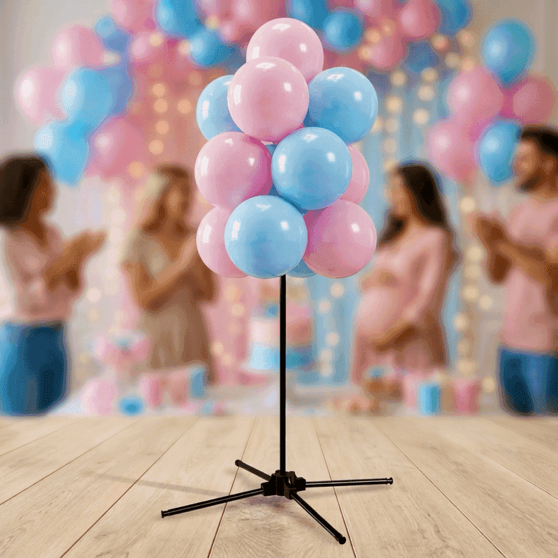 Gender reveal ballontros in roze en blauw