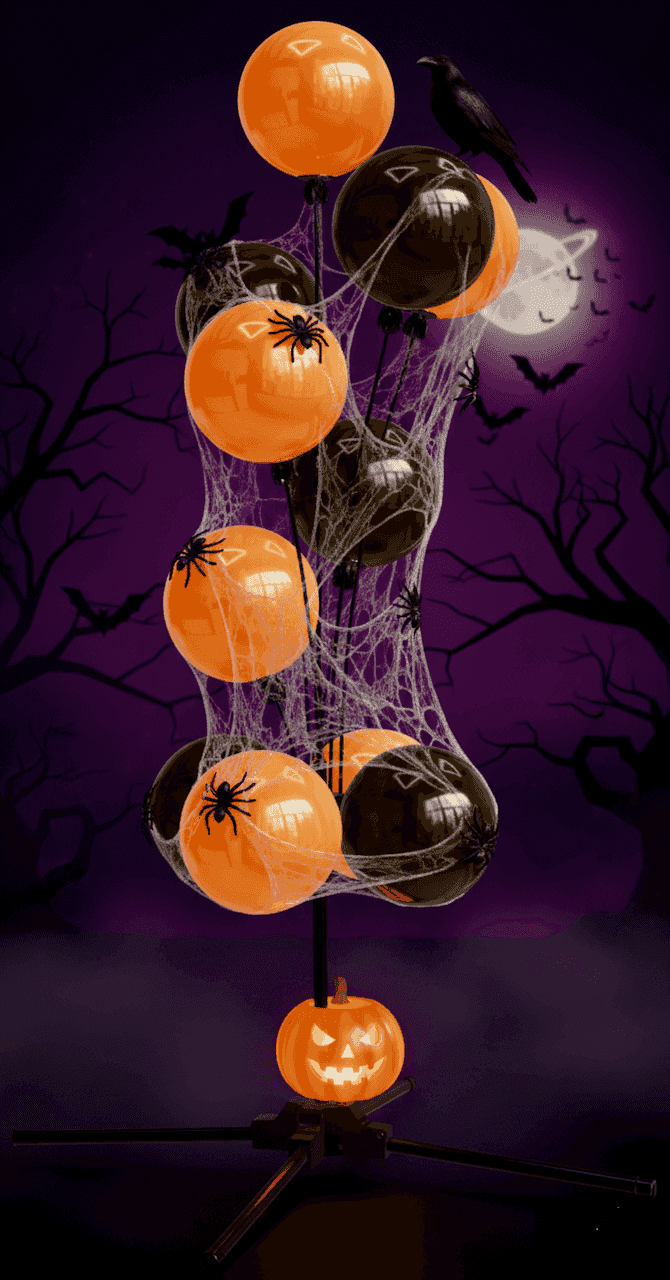 Complete Halloween setting met PilaMania ballondecoratie