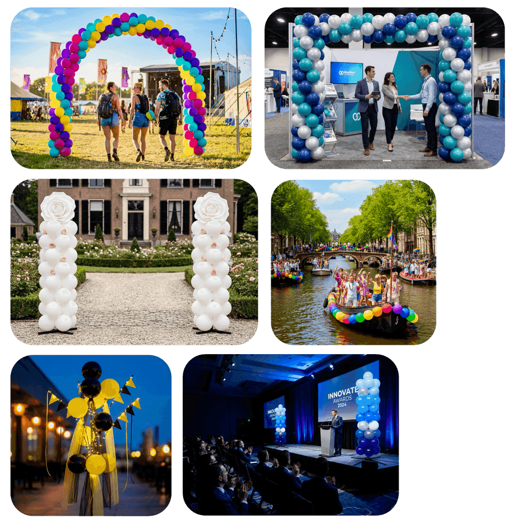 PilaMania ballonopstelling bij professioneel bedrijfsevent en brand activatie