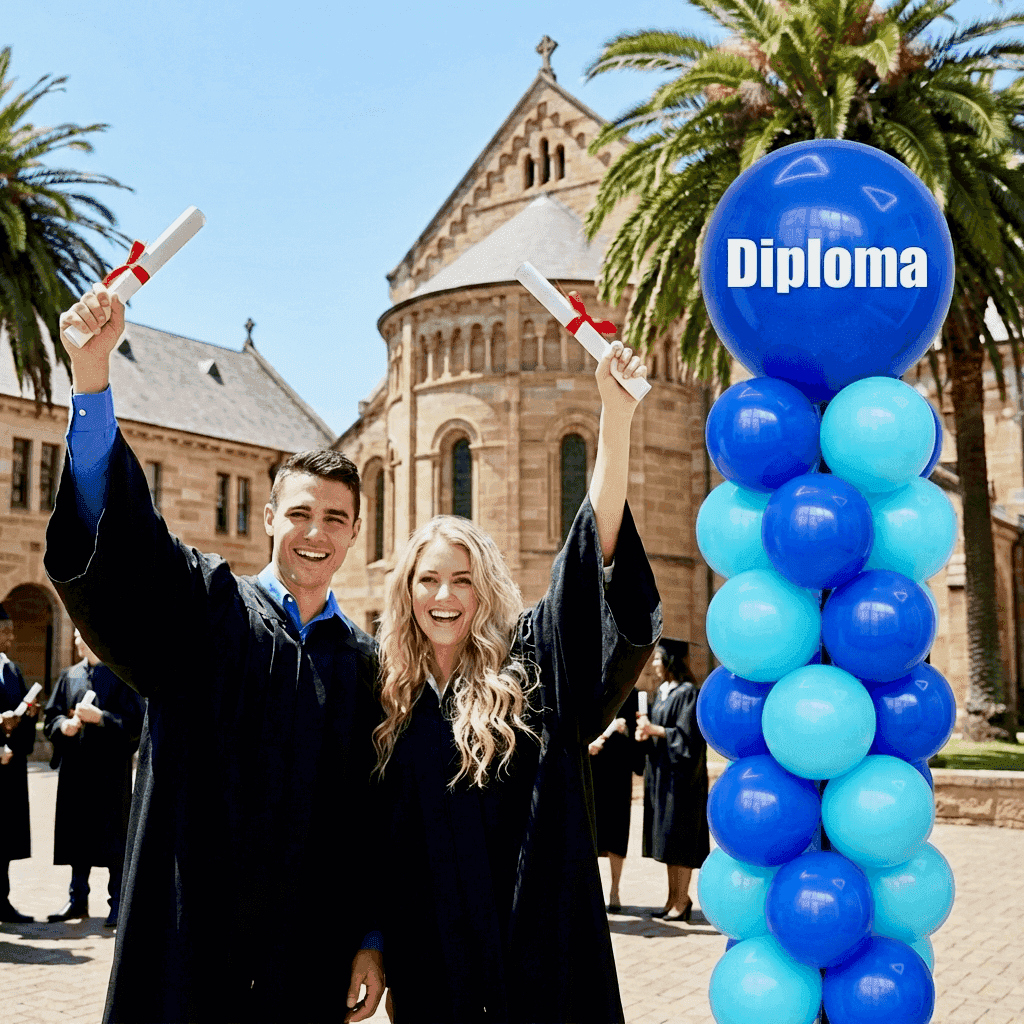 Ballondecoratie voor diploma-uitreiking – PilaMania feestdecoratie