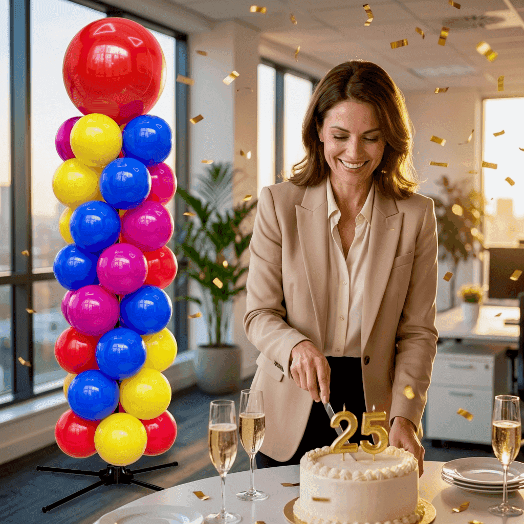 Ballondecoratie voor jubileum – PilaMania evenementdecoratie