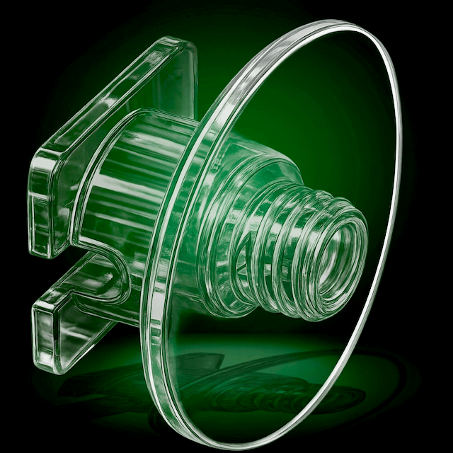 PilaMania Decoratie Koppelmodule in transparant gerecycled ABS — bevestigt ballonnen en decorelementen aan het frame met M12-verbinding en LED-doorvoer