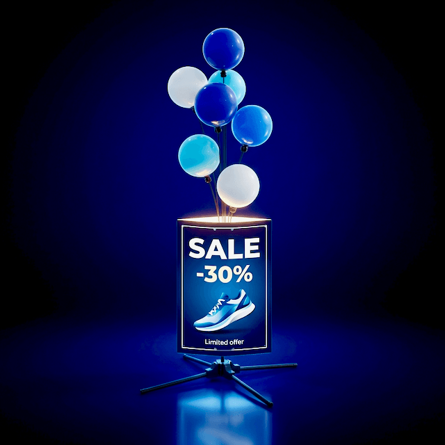 PilaMania fontein met sandwichbord signagedisplay voor retail en evenementen