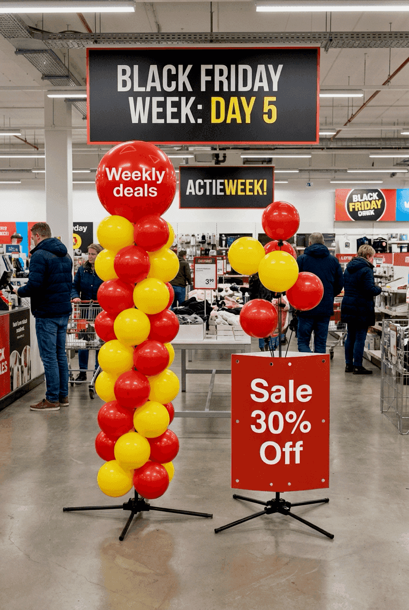 PilaMania ballondecoratie met consistente kleuren week na week