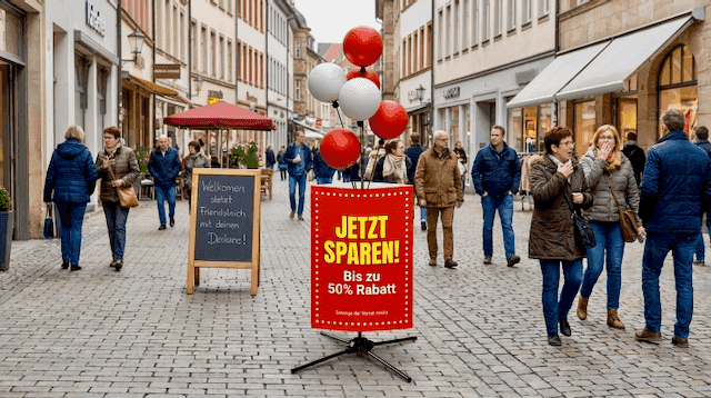Stoepbord combinatie met wisselbaar informatiepaneel en ballonnen op armen, geïntegreerde 4-punts X-voet