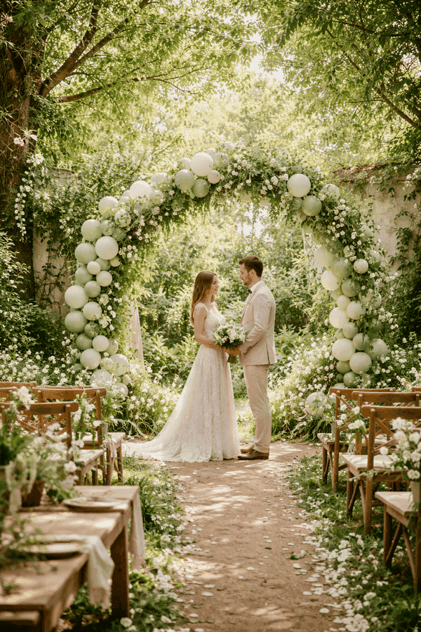 Duurzame herbruikbare ballondecoratie voor een milieubewuste bruiloft